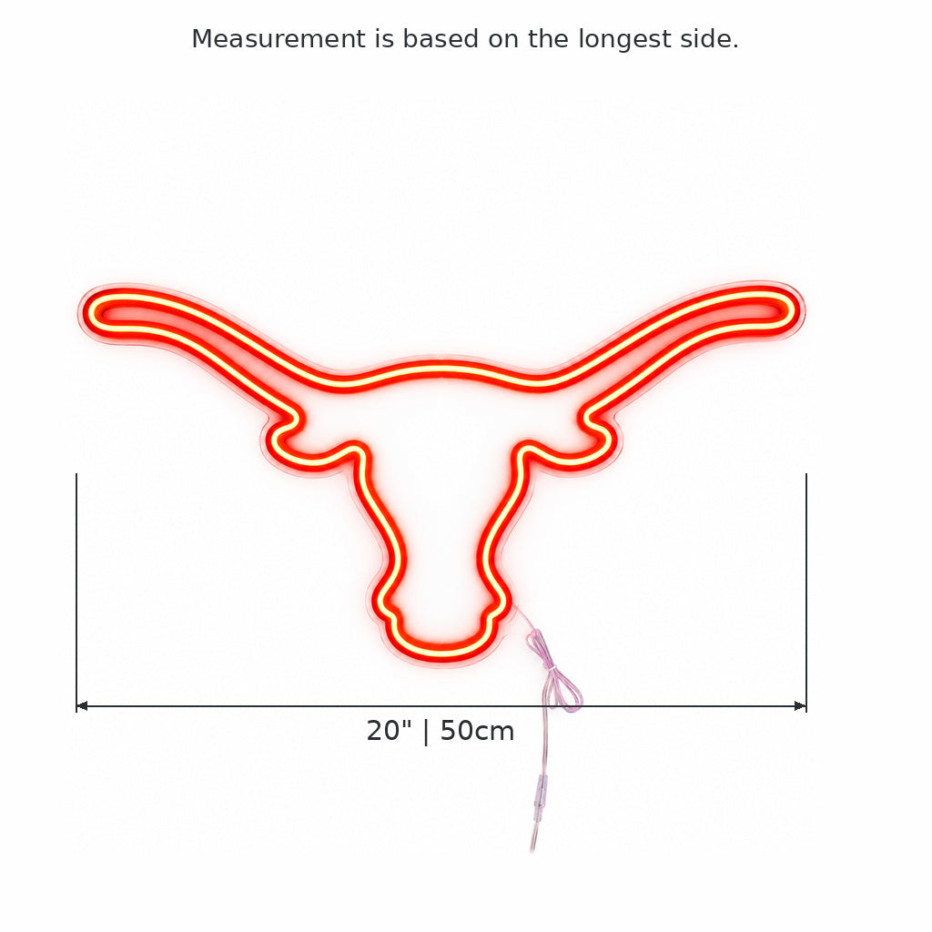 Longhorn Steer Head LED Neon Sign — original product image 03
