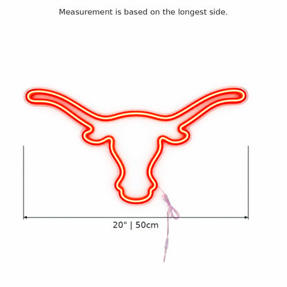Longhorn Steer Head LED Neon Sign — original product image 03
