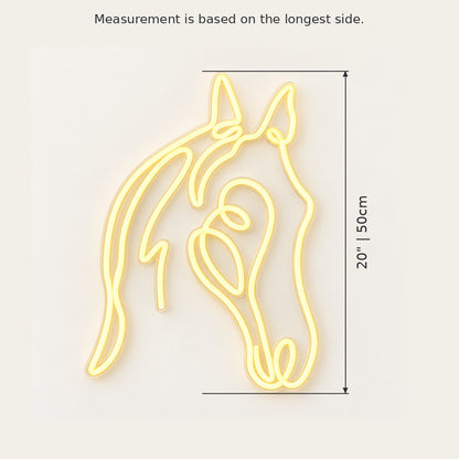 One Line Horse Head Tiled Wall LED Neon Sign — original product image 03