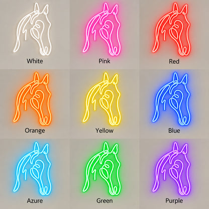 One Line Horse Head Tiled Wall LED Neon Sign — original product image 04