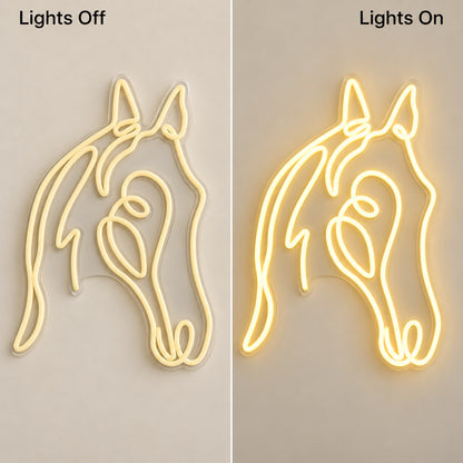 One Line Horse Head Tiled Wall LED Neon Sign — original product image 05