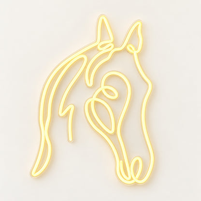 One Line Horse Head Tiled Wall LED Neon Sign — original product image 06