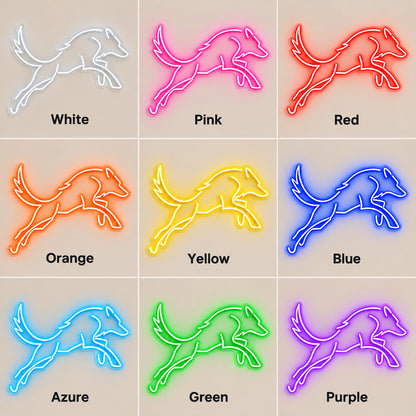 Orange Running Wolf LED Neon Sign — original product image 04