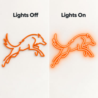 Orange Running Wolf LED Neon Sign — original product image 05