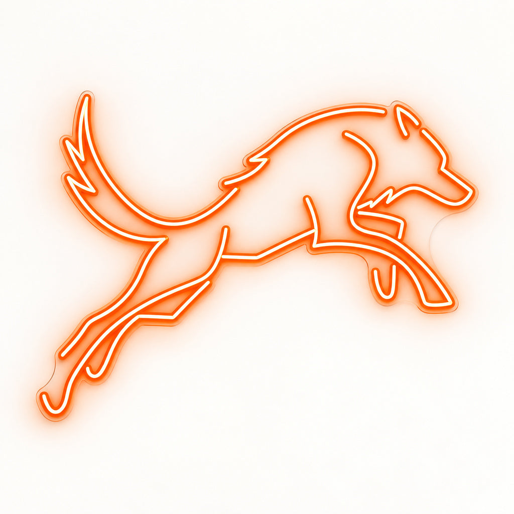 Orange Running Wolf LED Neon Sign — original product image 06