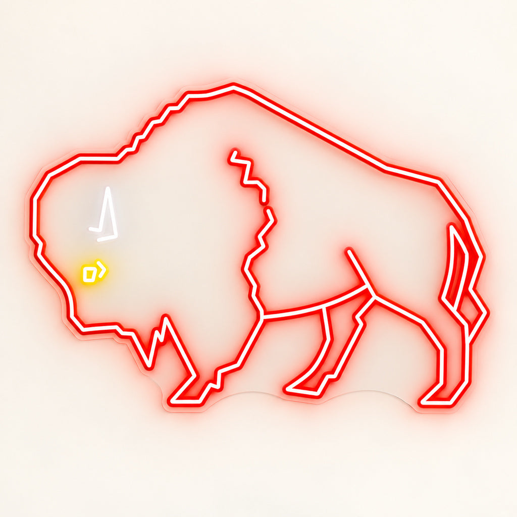 Red Bison Silhouette LED Neon Sign — original product image 06