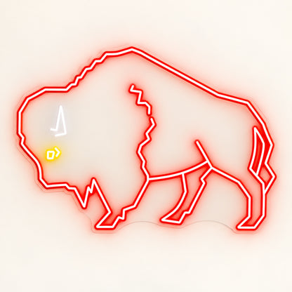Red Bison Silhouette LED Neon Sign — original product image 06