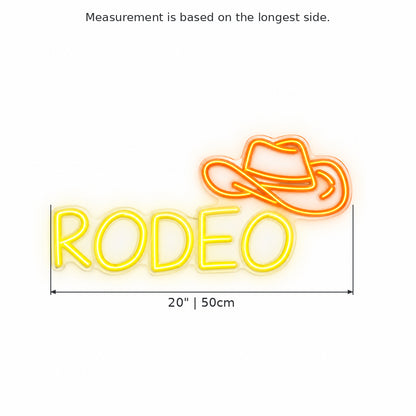 Rodeo Orange Cowboy Hat LED Neon Sign — original product image 03