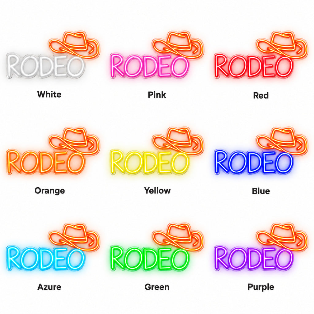 Rodeo Orange Cowboy Hat LED Neon Sign — original product image 04