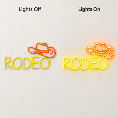 Rodeo Orange Cowboy Hat LED Neon Sign — original product image 05