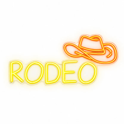 Rodeo Orange Cowboy Hat LED Neon Sign — original product image 06