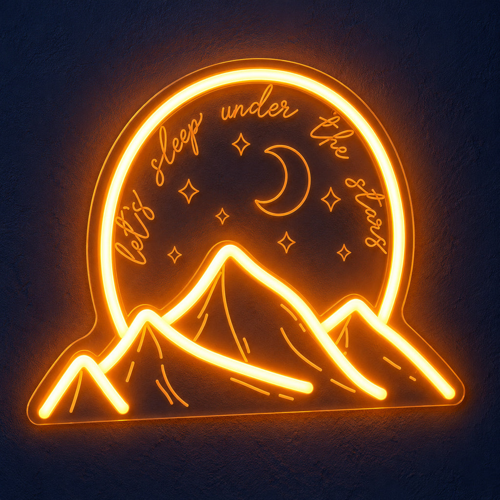 Sleep Under The Stars Mountain Moon LED Neon Sign — original product image 01