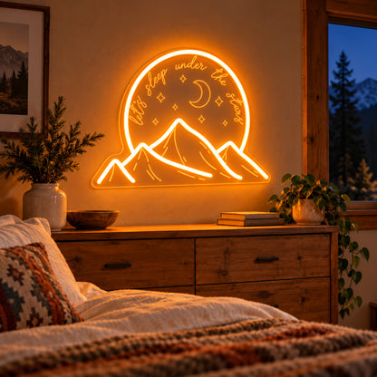 Sleep Under The Stars Mountain Moon LED Neon Sign — original product image 02