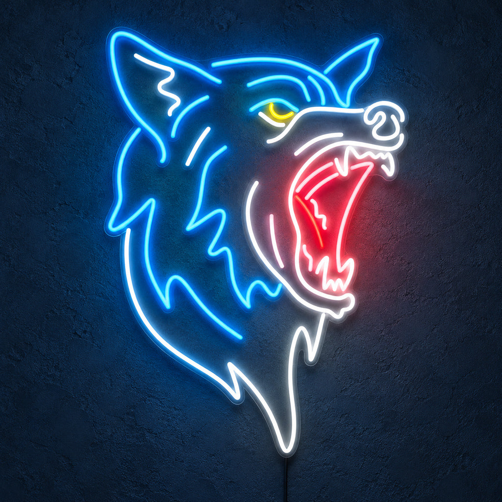 Snarling Wolf Head LED Neon Sign — original product image 01