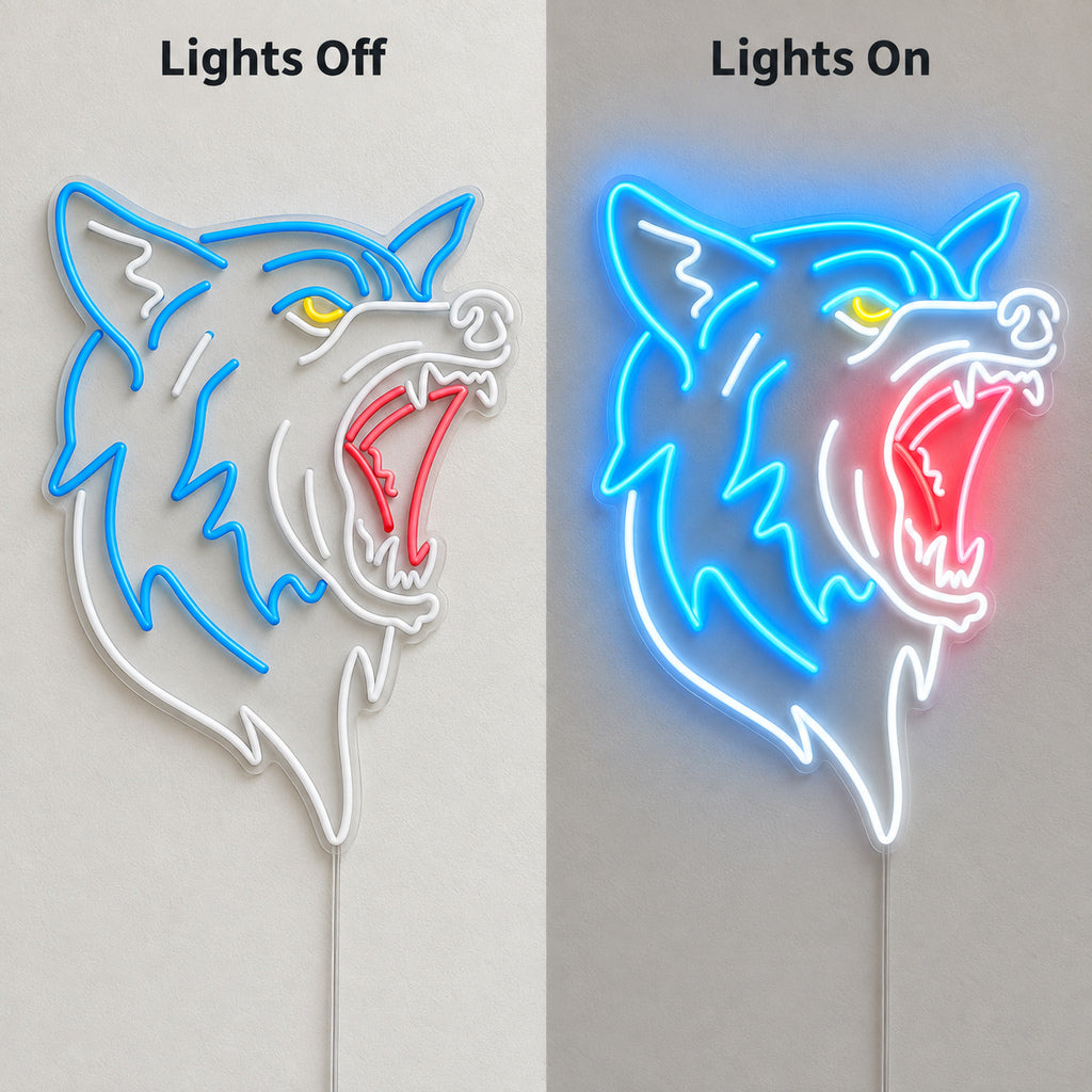 Snarling Wolf Head LED Neon Sign — original product image 05