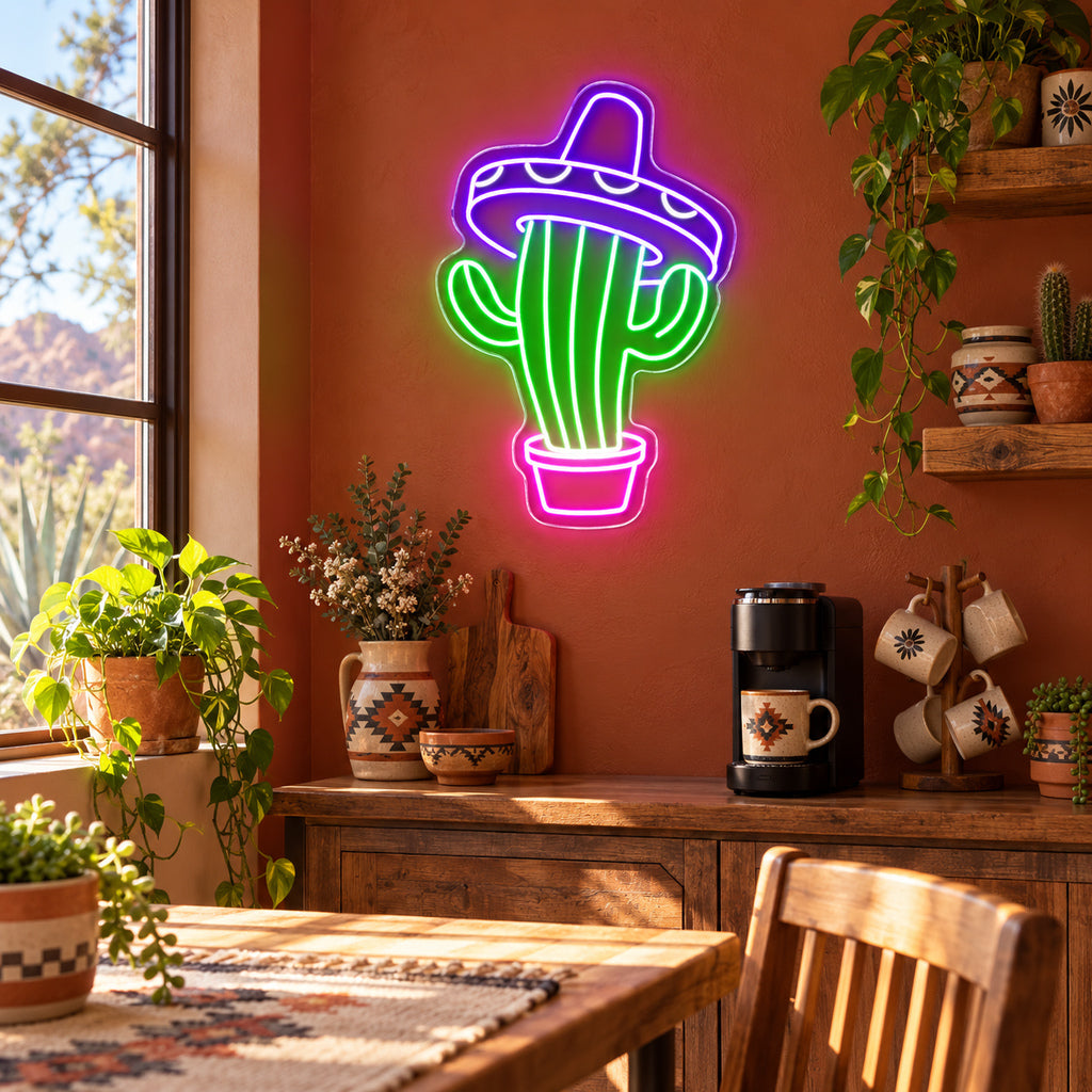 Sombrero Cactus LED Neon Sign — original product image 02