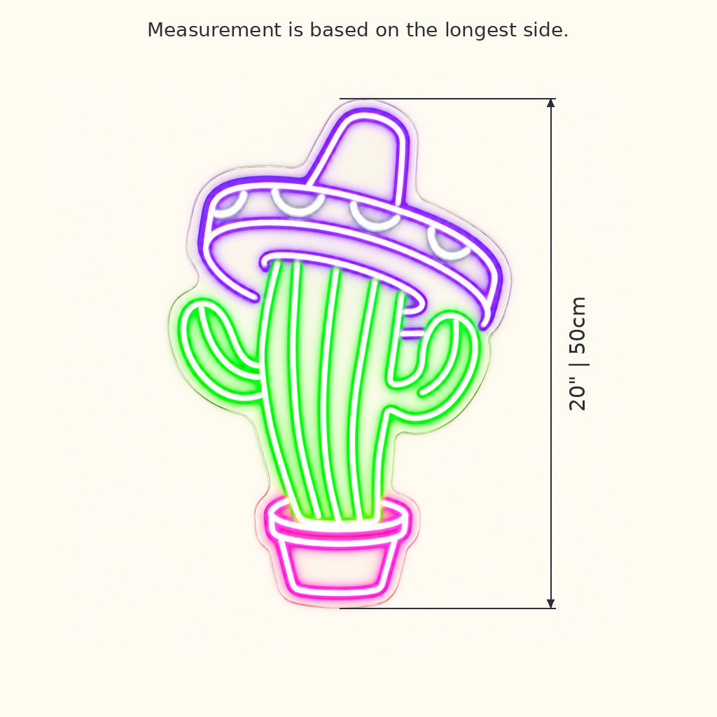 Sombrero Cactus LED Neon Sign — original product image 03