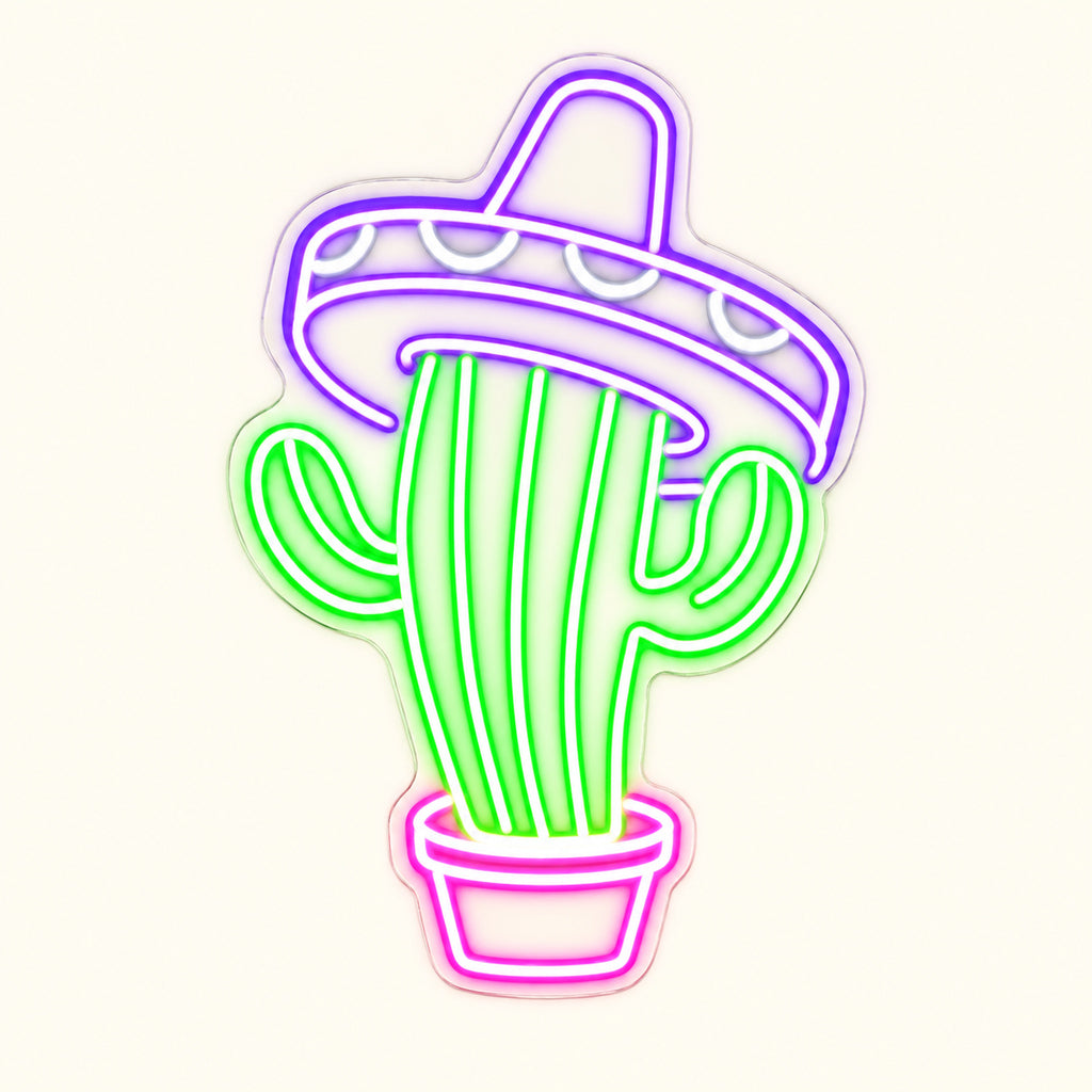 Sombrero Cactus LED Neon Sign — original product image 06