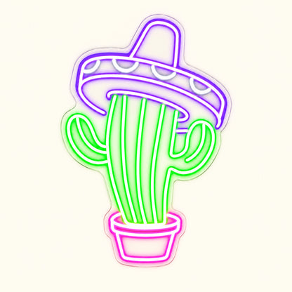 Sombrero Cactus LED Neon Sign — original product image 06