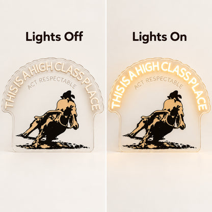 This Is a High Class Place Cowboy LED Neon Sign — original product image 05