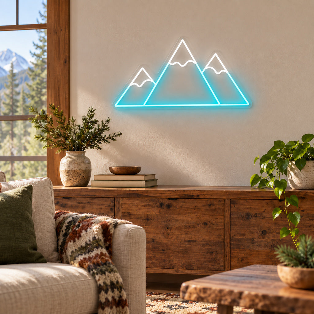 Three Mountain Peaks LED Neon Sign — original product image 02