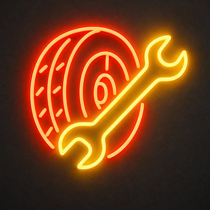 Tire Fitting Wrench LED Neon Sign — original product image 01