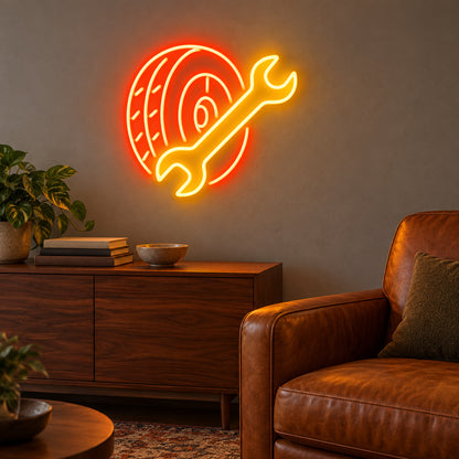 Tire Fitting Wrench LED Neon Sign — original product image 02