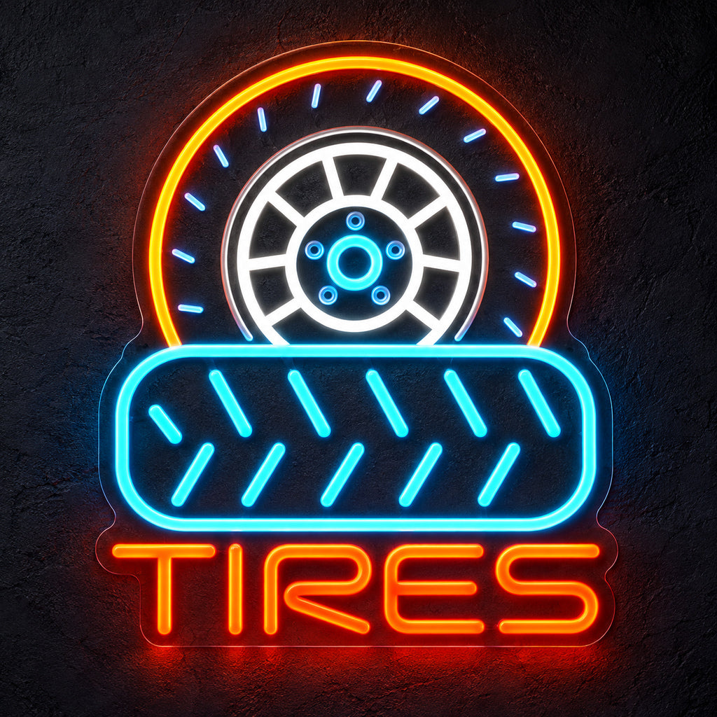 Tires Wheel Tread LED Neon Sign — original product image 01