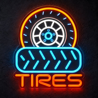 Tires Wheel Tread LED Neon Sign — original product image 01