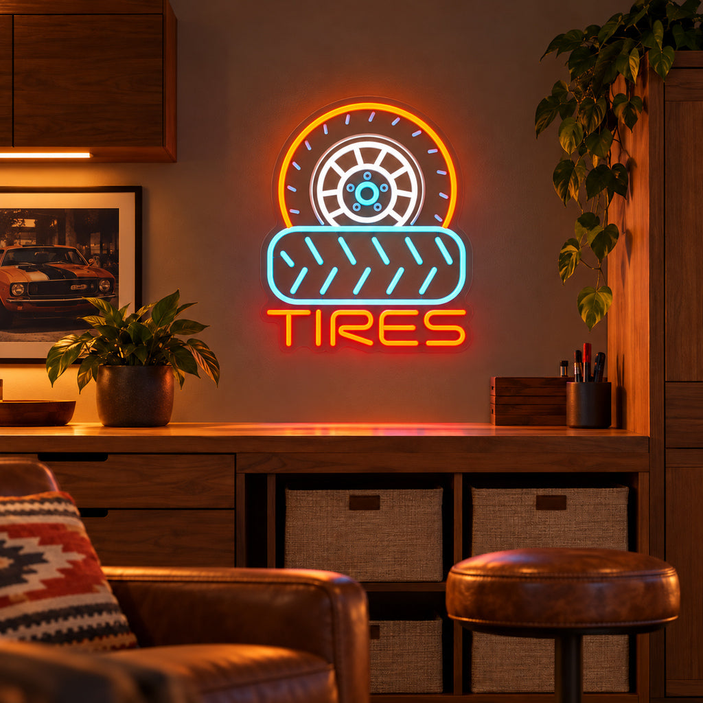 Tires Wheel Tread LED Neon Sign — original product image 02