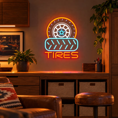 Tires Wheel Tread LED Neon Sign — original product image 02