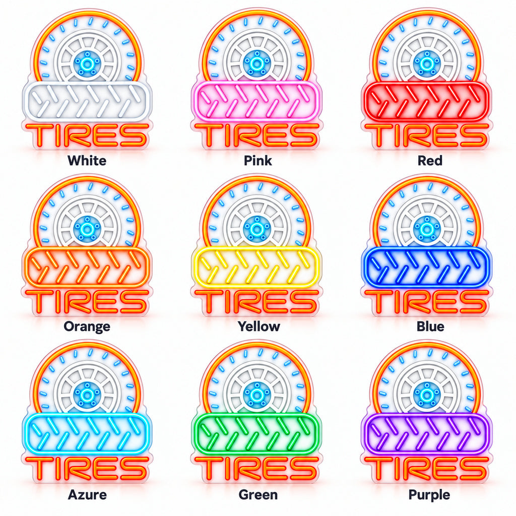 Tires Wheel Tread LED Neon Sign — original product image 04