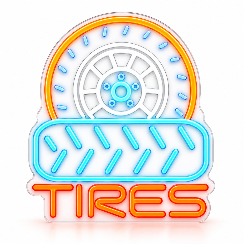 Tires Wheel Tread LED Neon Sign — original product image 06