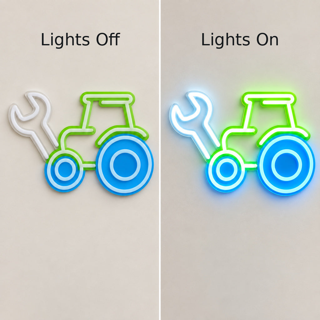 Tractor And Wrench LED Neon Sign — original product image 05