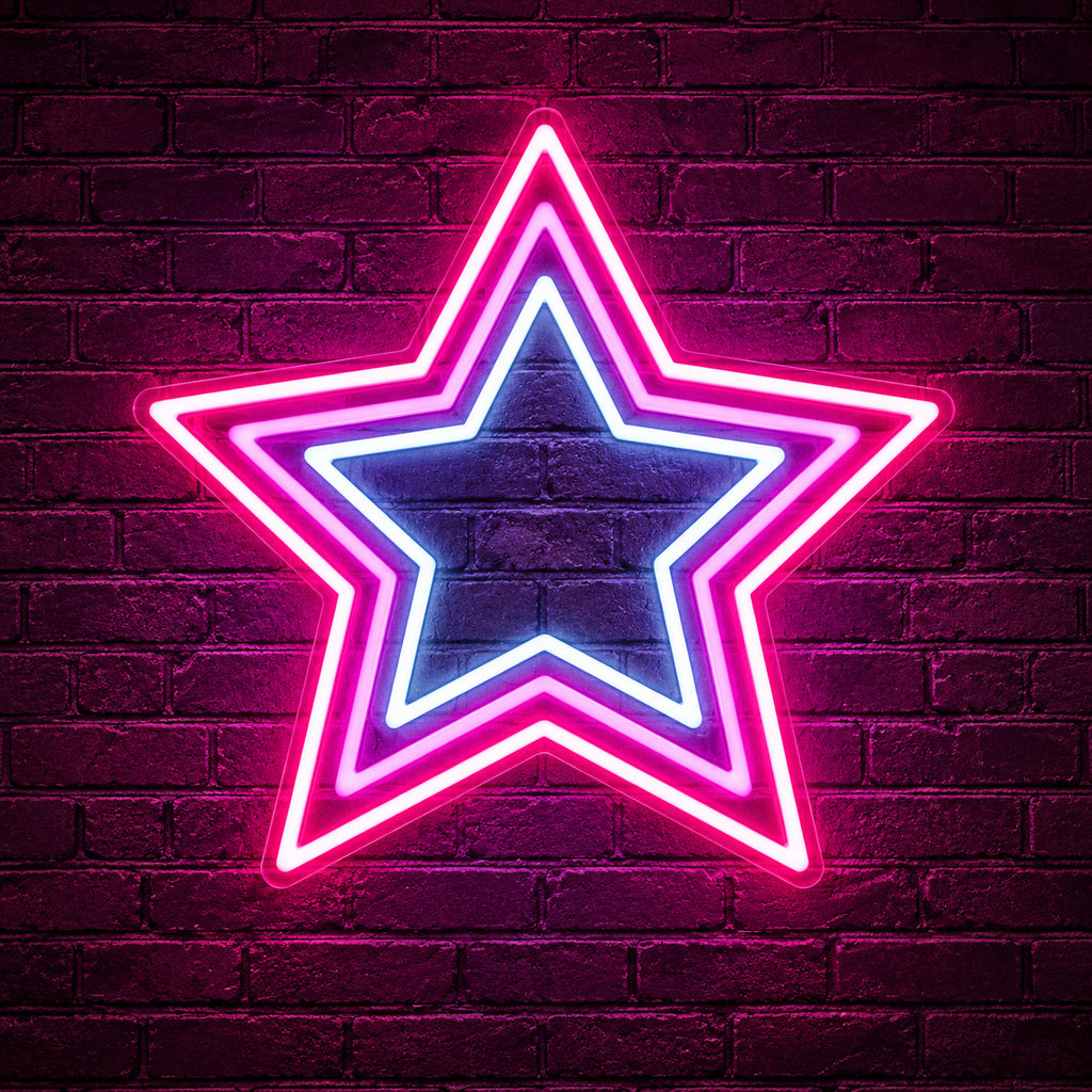 Triple Outline Star LED Neon Sign — original product image 01