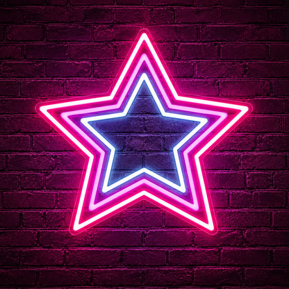 Triple Outline Star LED Neon Sign — original product image 01