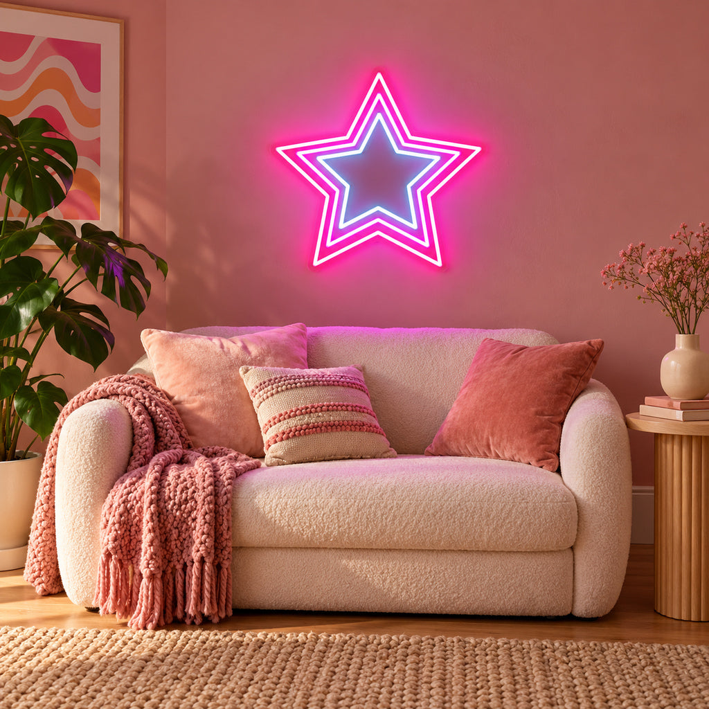 Triple Outline Star LED Neon Sign — original product image 02