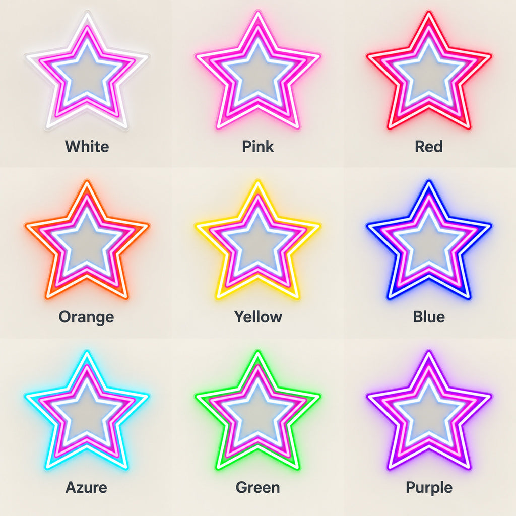 Triple Outline Star LED Neon Sign — original product image 04