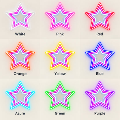 Triple Outline Star LED Neon Sign — original product image 04