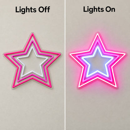 Triple Outline Star LED Neon Sign — original product image 05