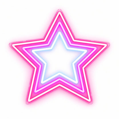 Triple Outline Star LED Neon Sign — original product image 06