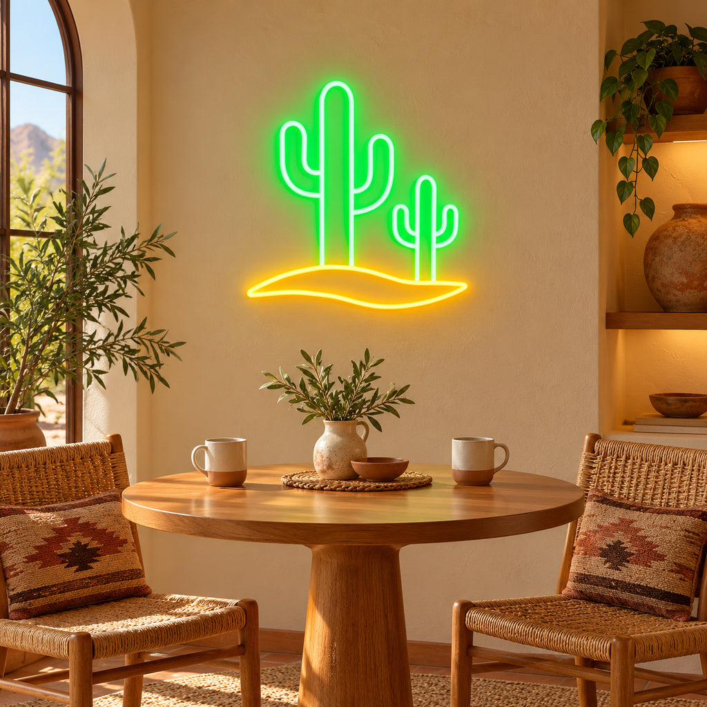 Twin Saguaro Desert LED Neon Sign — original product image 02