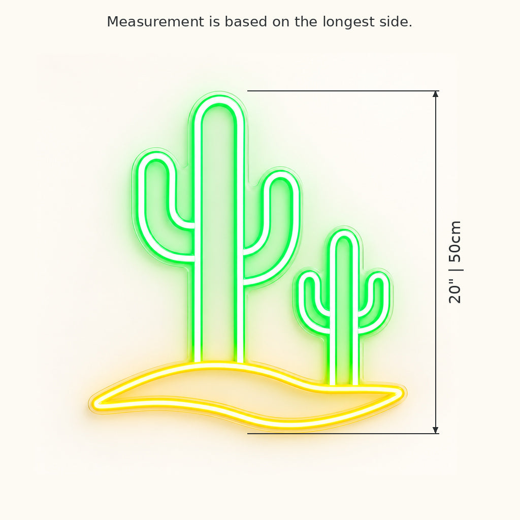 Twin Saguaro Desert LED Neon Sign — original product image 03