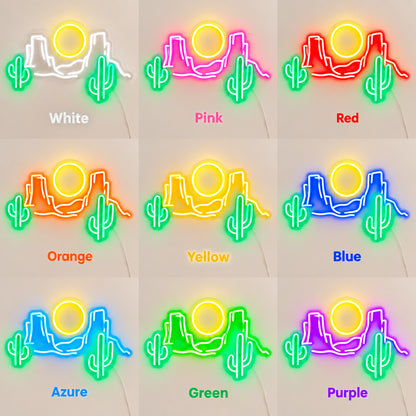 Two Cactus Desert Sun LED Neon Sign — original product image 04