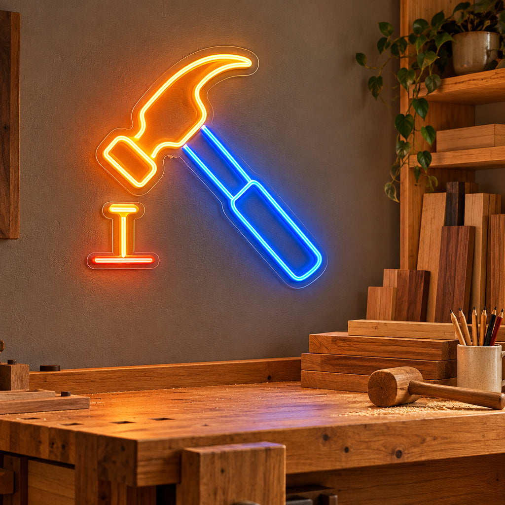 Two Hammers LED Neon Sign — original product image 02