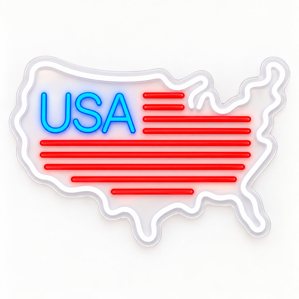 Usa Map Flag Stripes LED Neon Sign — original product image 06