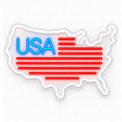 Usa Map Flag Stripes LED Neon Sign — original product image 06