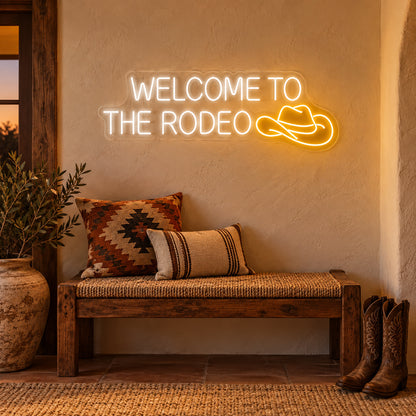 Welcome To The Rodeo Cowboy Hat LED Neon Sign — original product image 02
