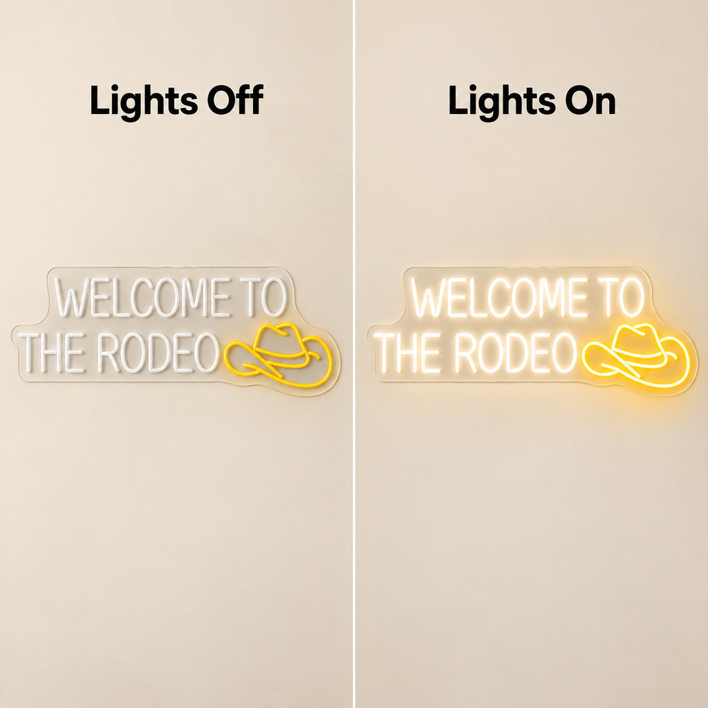 Welcome To The Rodeo Cowboy Hat LED Neon Sign — original product image 05