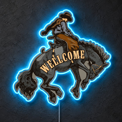 Welcome To The Rodeo Cowboy Rider LED Neon Sign — original product image 01